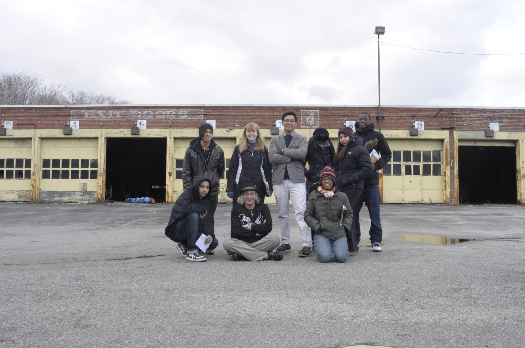Picture of Ariel Stokes with Students from YouthBuild Boston and Bartlett Event Organizers